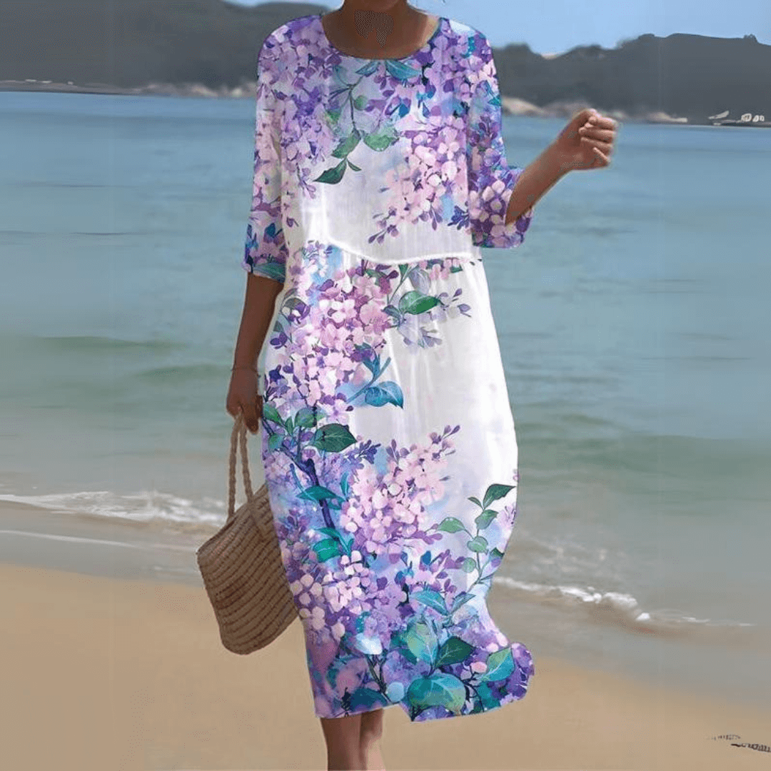 Elegant Midi Dress: Flowy, Lightweight, All-Season Style