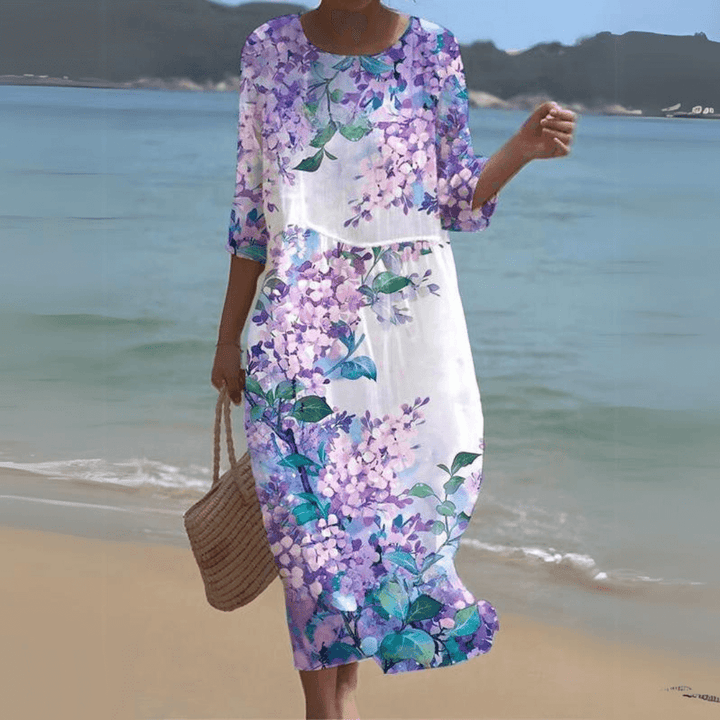 Elegant Midi Dress: Flowy, Lightweight, All-Season Style