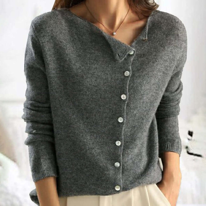 Women's Round Neck Button Cardigan: Stylish & Comfortable