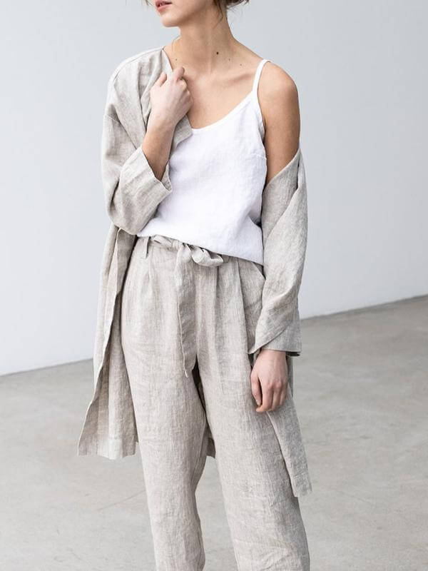 Women's Relaxed Linen Blend Spaghetti Strap Top