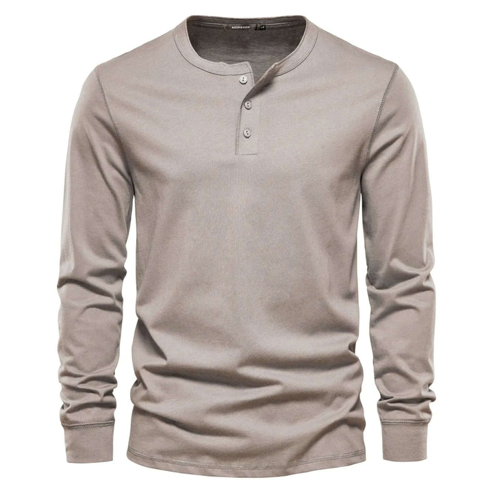 Men's Long Sleeve Collarless T-Shirt: Casual Comfort & Style