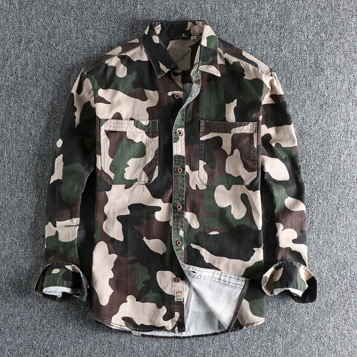 Men's Camouflage Cargo Shirt: Durable & Breathable