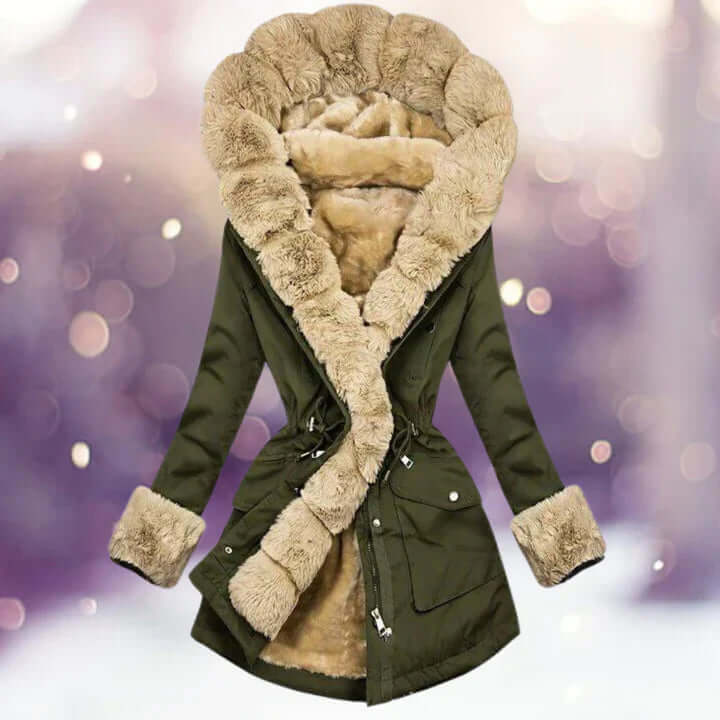 Women's Casual Fur Hooded Winter Jacket