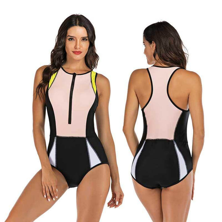 Women's Sporty Zippered Swimsuit
