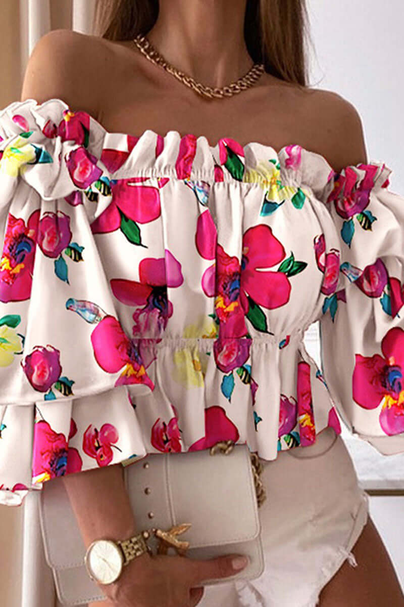 Women's Printed Off-Shoulder Summer Top