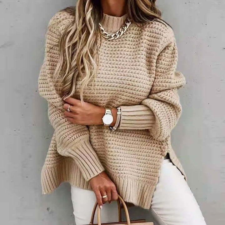 Women's Long Sleeve Mock Neck Knit Sweater