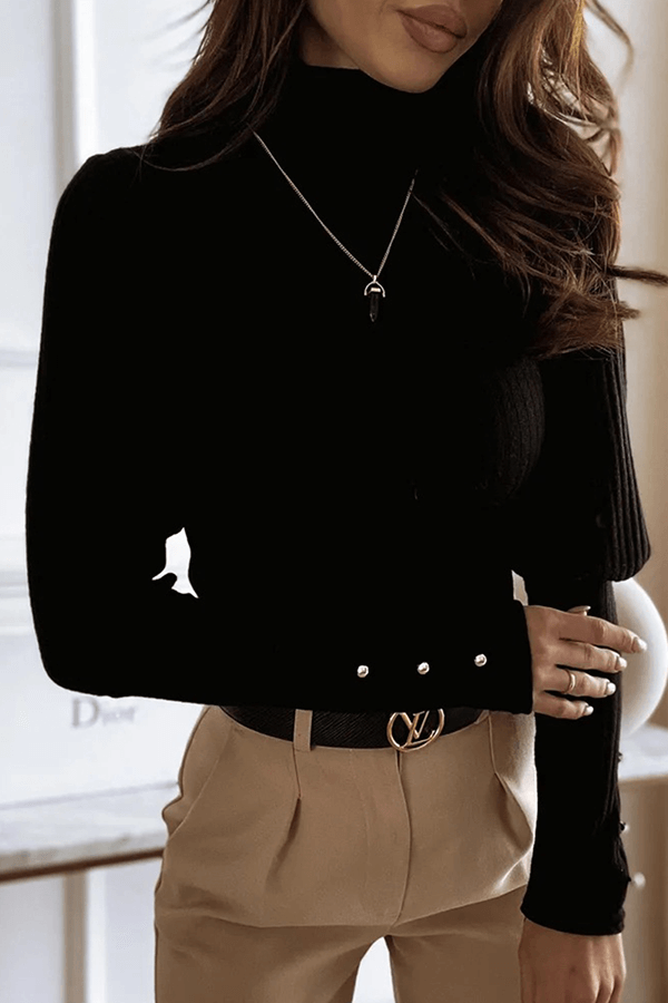 Women's Long Sleeve Turtleneck Top: Cozy & Stylish