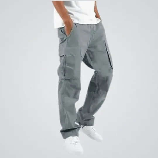 Men's Relaxed Fit Cargo Pants: Durable Cotton Blend Utility Trousers