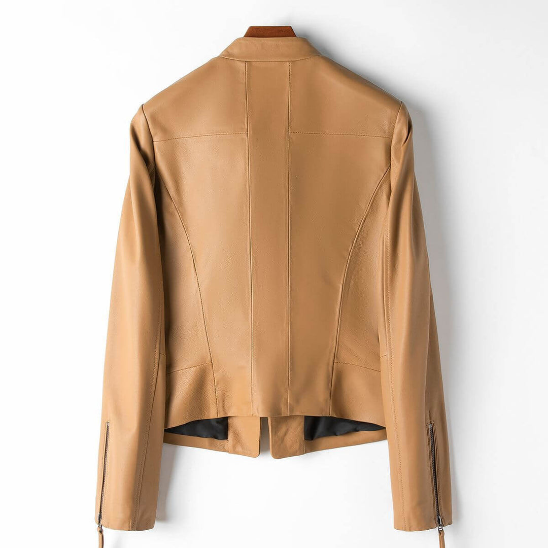 Women's Long-Sleeve Leather Jacket