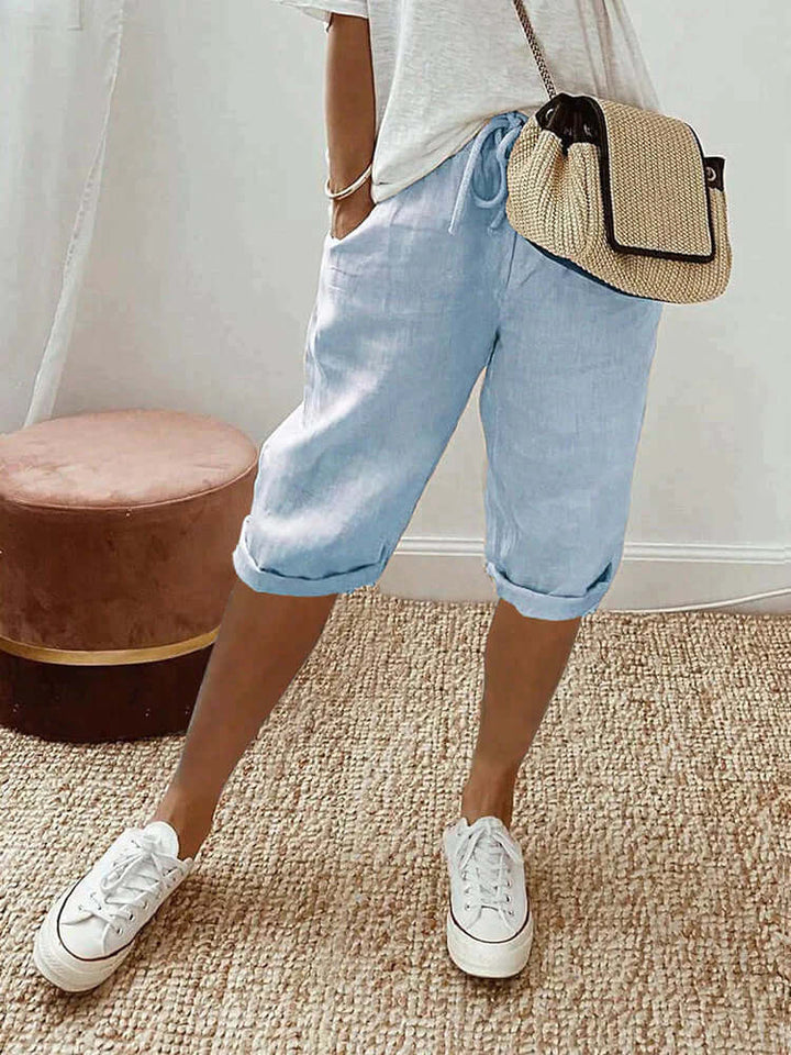 Women's Relaxed Fit Knee-Length Drawstring Pants