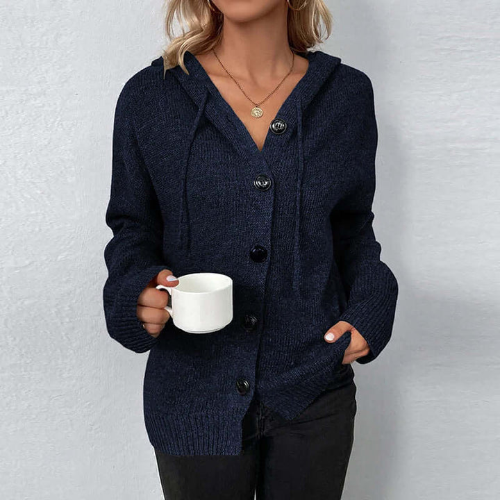 Women's Hooded Knitted Cardigan - Cozy & Warm