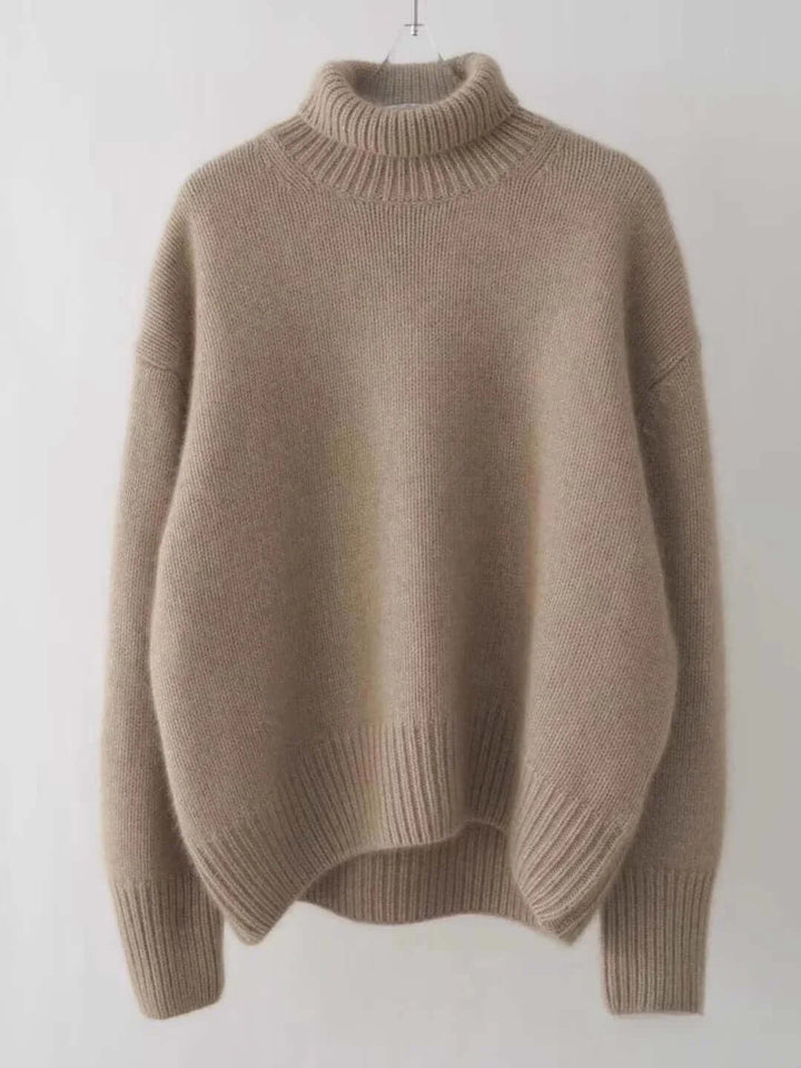 Women's High Neck Loose Knit Sweater - Cozy & Stylish