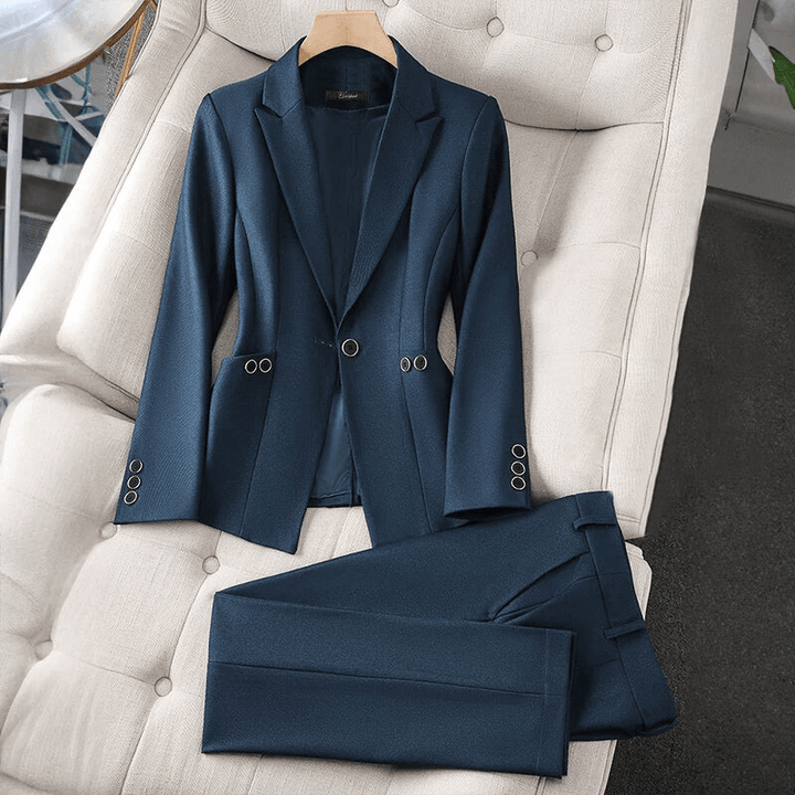 Women's Tailored Blazer & Trouser Set - Professional Formal Wear