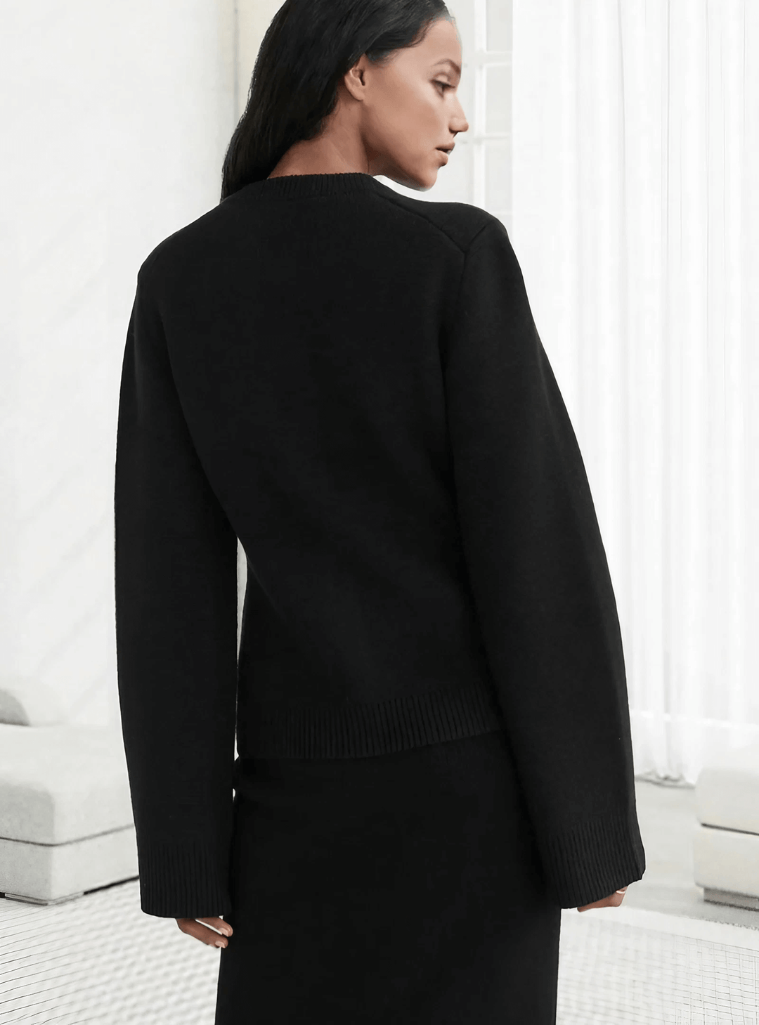 Women's Long Flare Sleeve Knit Sweater