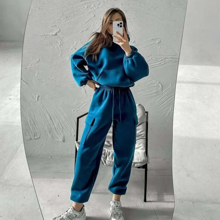 Women's Cozy Hoodie & Jogger Set: Relaxed Fit Loungewear