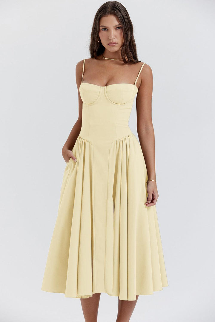 Vintage Midi Dress: Elegant Retro Style Women's Dress