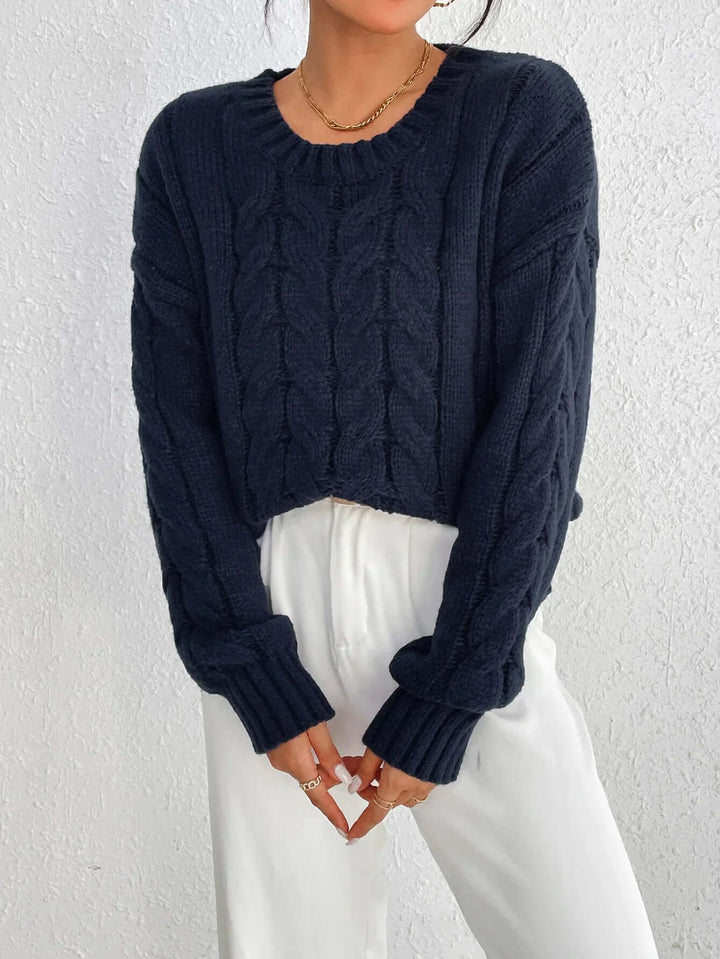 Women's Cozy Twisted Knit Pullover Sweater