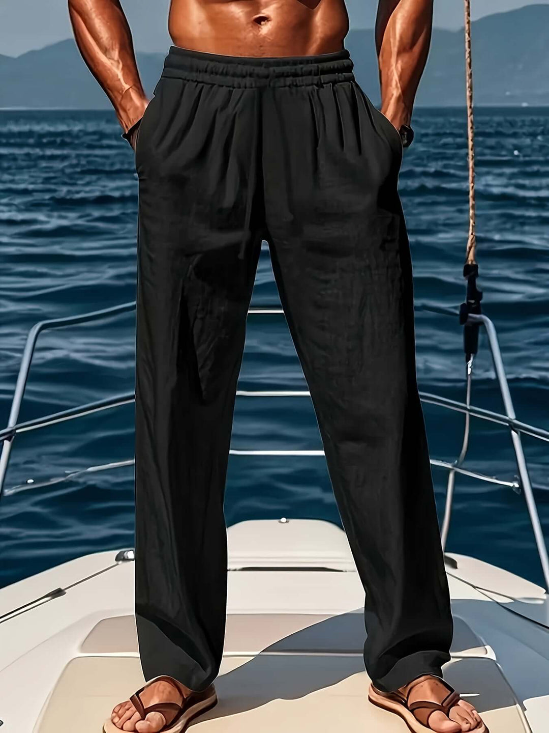 Men's Casual Loose Fit Trousers: Breathable & Comfortable