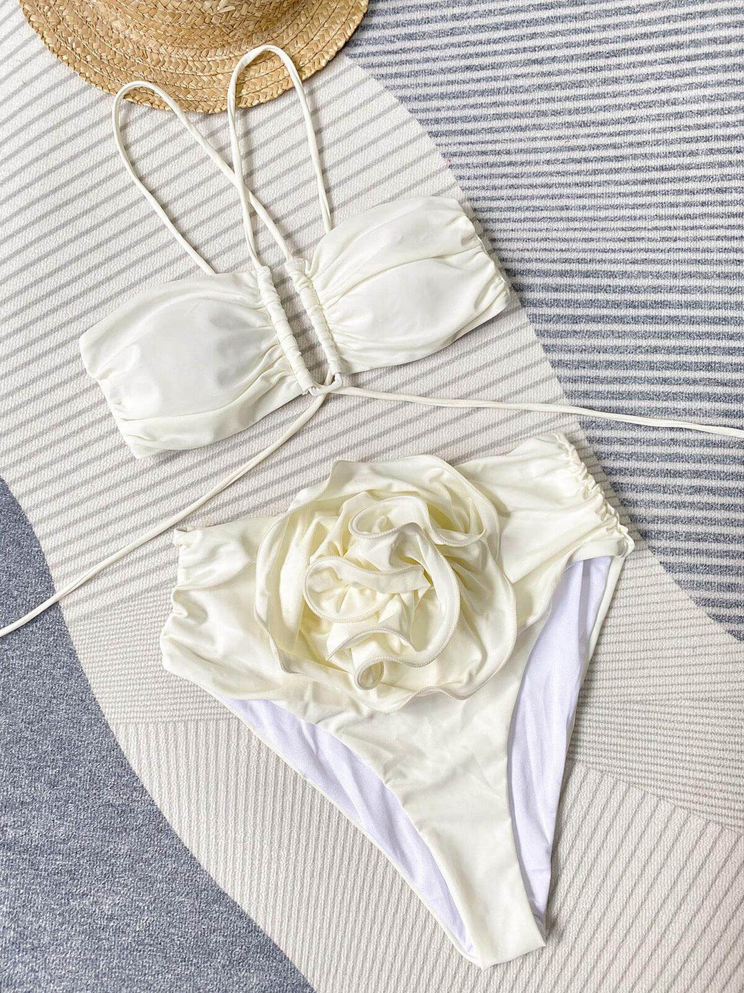 Women's Halter Neck Floral Bikini Swimsuit
