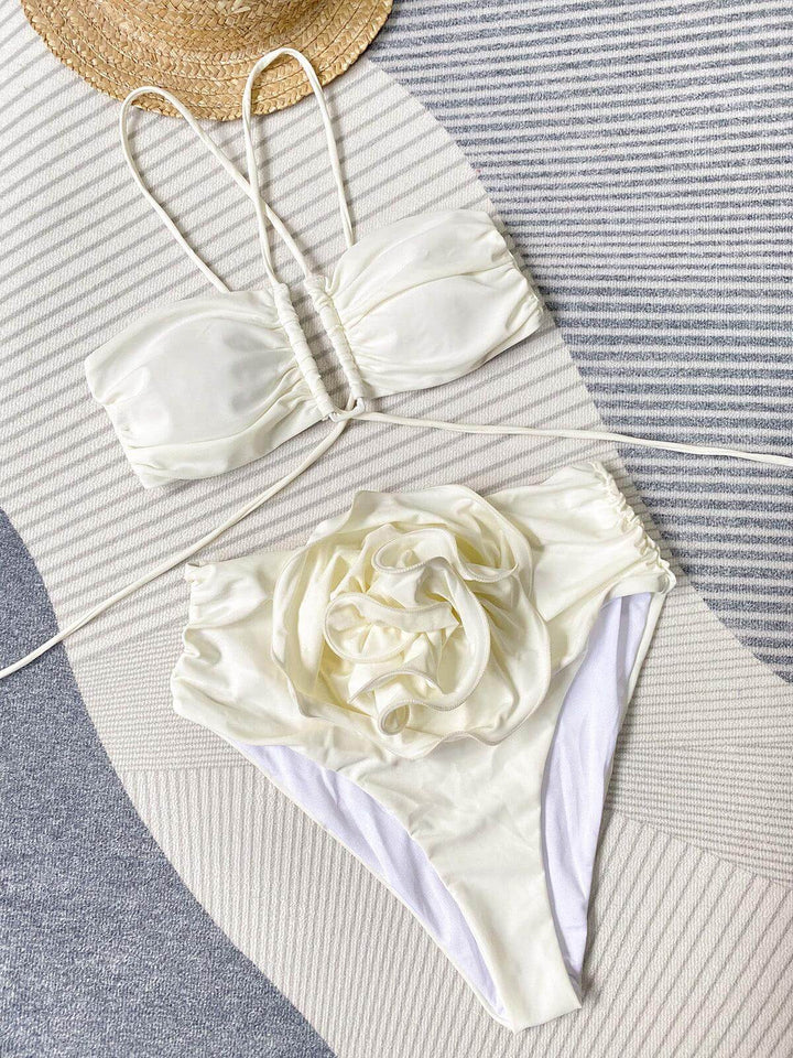 Women's Halter Neck Floral Bikini Swimsuit