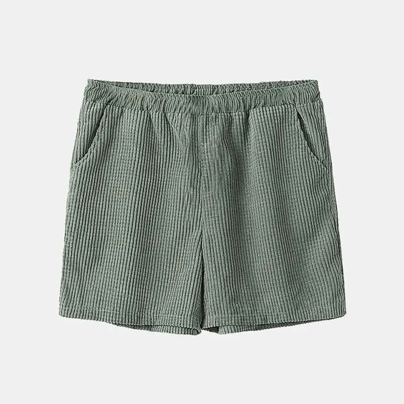 Men's Corduroy Shirt & Shorts Set: Casual Summer Outfit