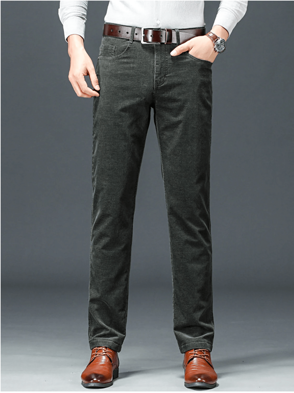 Men's Slim-Fit Corduroy Trousers: Winter Warmth & Style