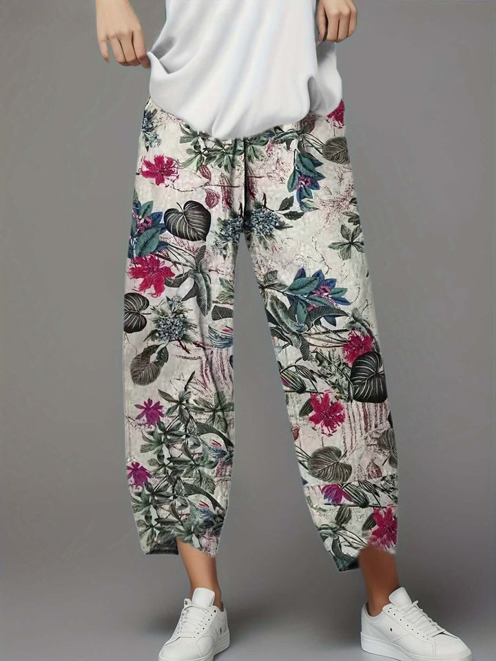 Women's Wide Leg Cropped Trousers: Relaxed Fit, Asymmetric Hem