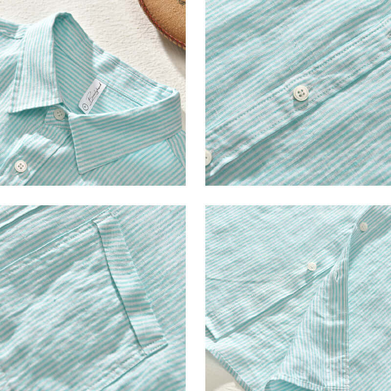 Men's Casual Striped Long-Sleeve Shirt