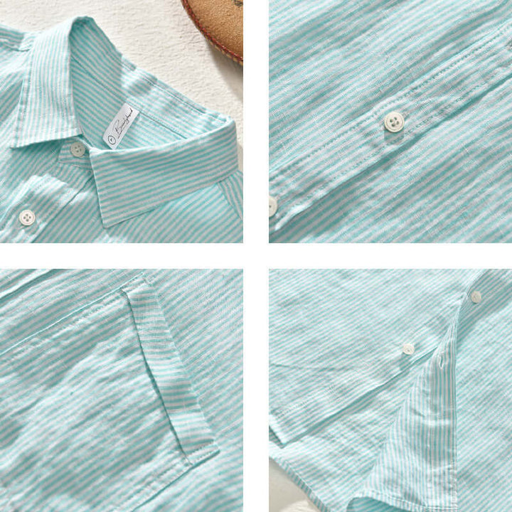 Men's Casual Striped Long-Sleeve Shirt