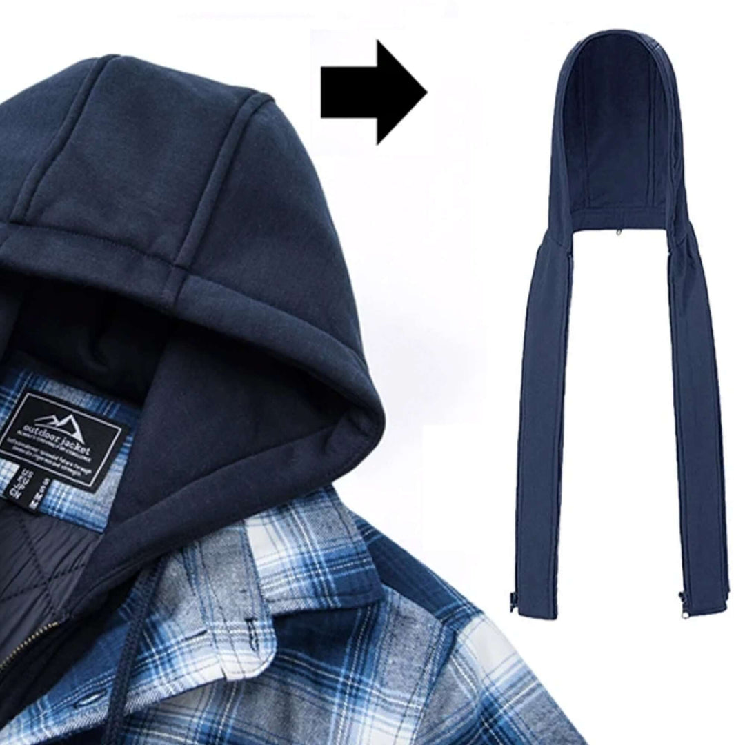 Men's Checked Long-Sleeve Casual Jacket