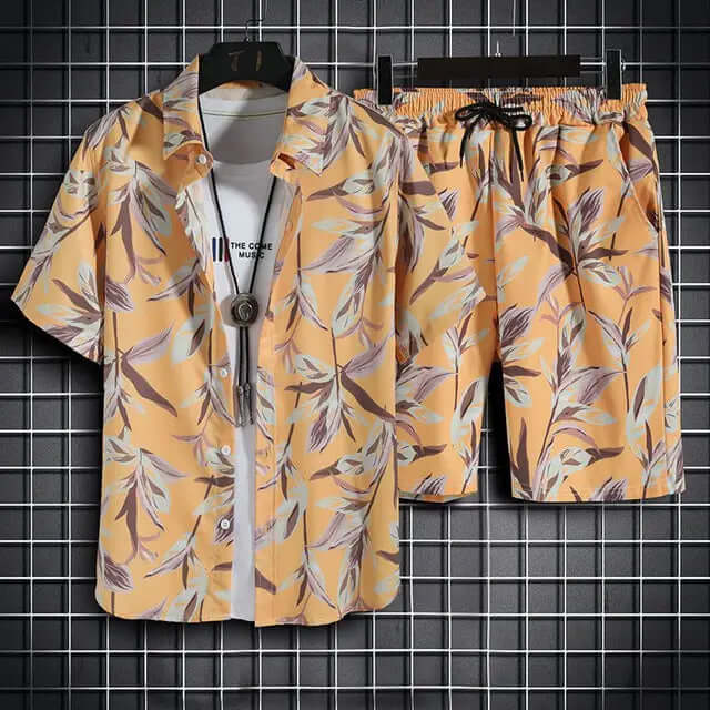 Men's Tropical Print Summer Coords Set