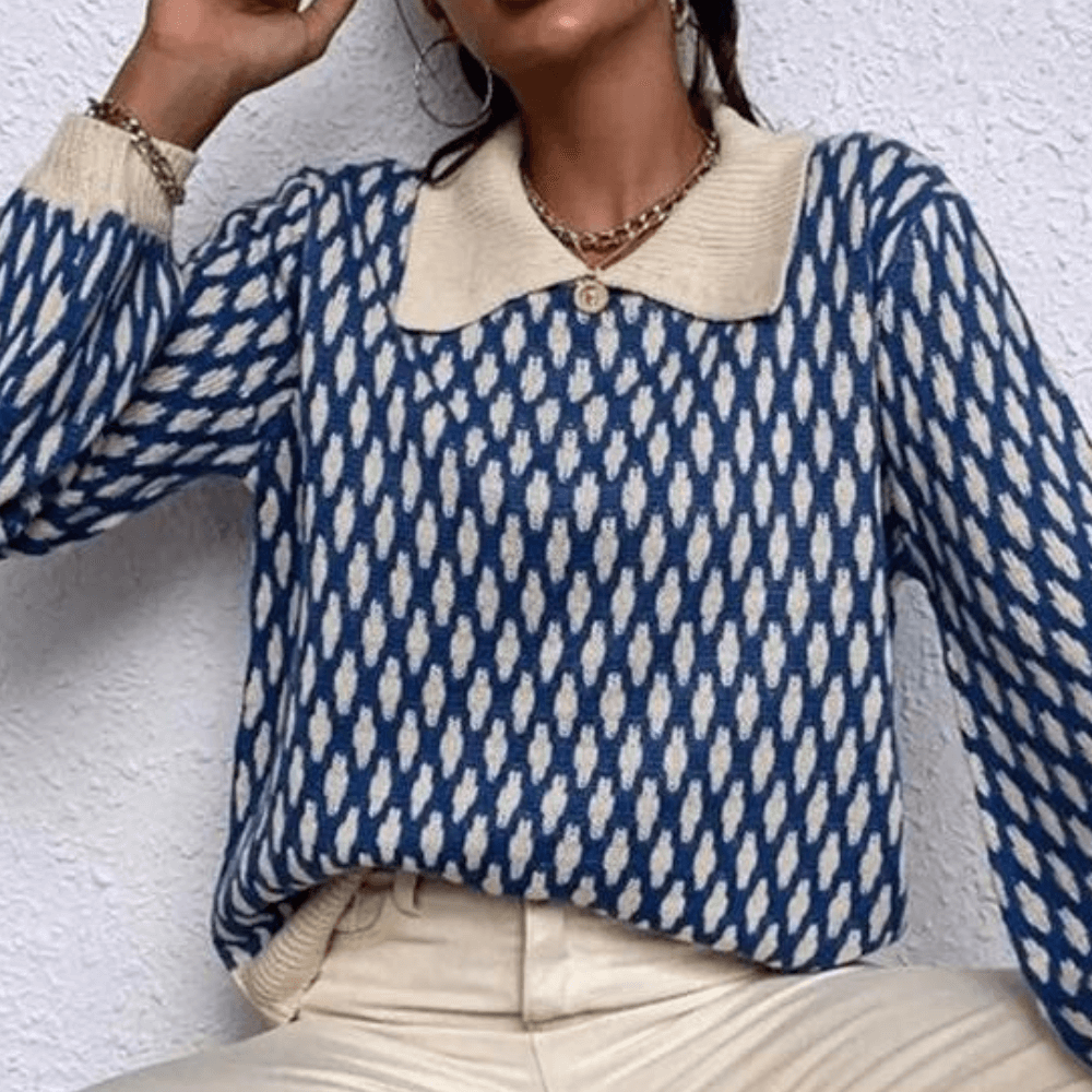 Women's Trendy Collar Detail Sweater
