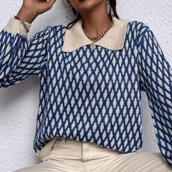 Women's Trendy Collar Detail Sweater