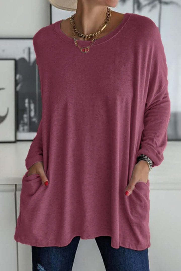 Women's Long Sleeve Crew Neck T-Shirt: Soft, Comfortable & Versatile Top