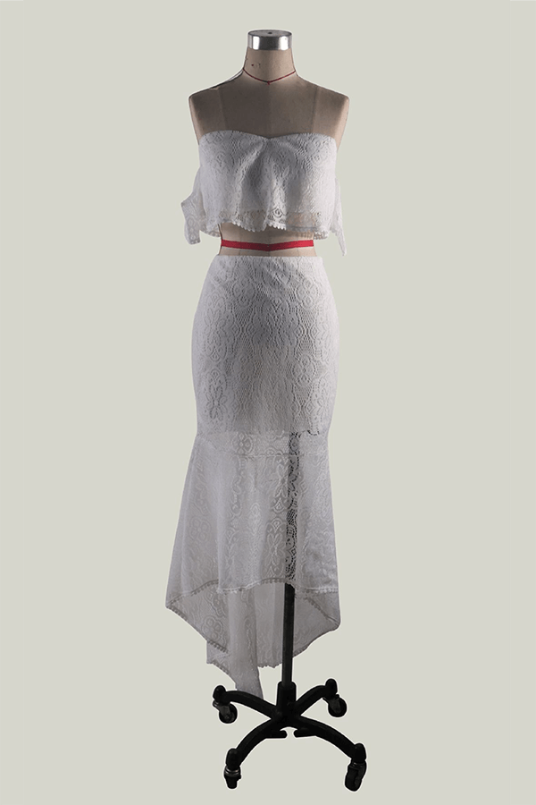 Women's Lace Tube Top & Pencil Skirt Set
