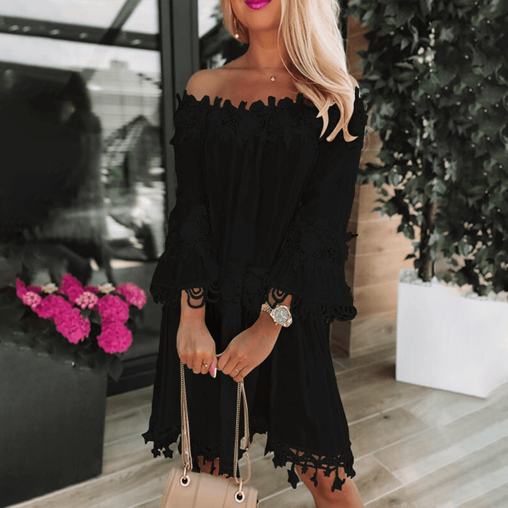 Elegant Off-Shoulder Cotton Dress