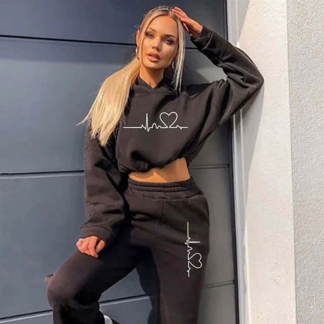 Women's Relaxed-Fit Sports Hoodie & Leggings Set