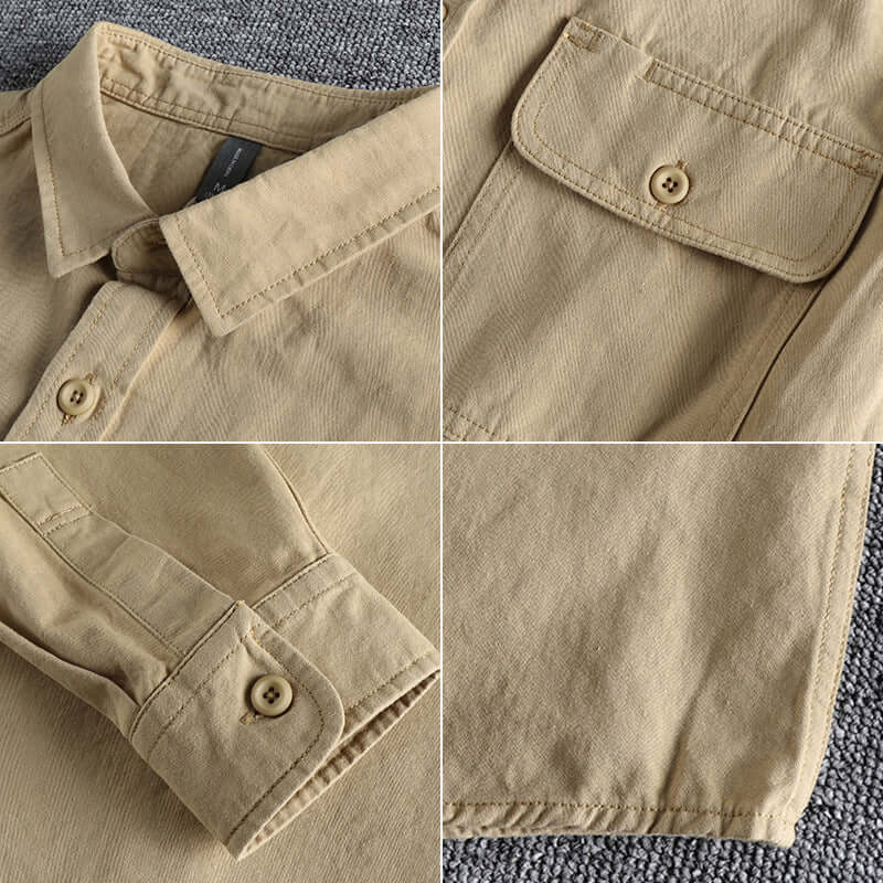 Men's Long Sleeve Solid Work Shirt