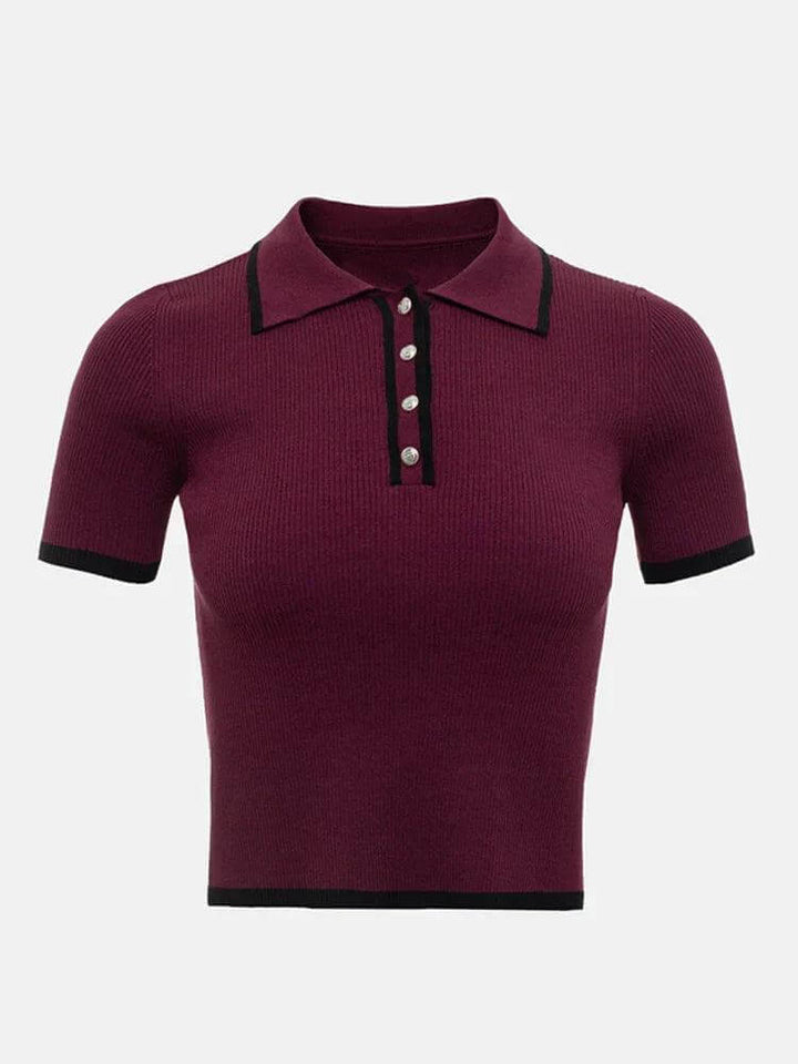 Knitted Short Sleeve Polo Shirt