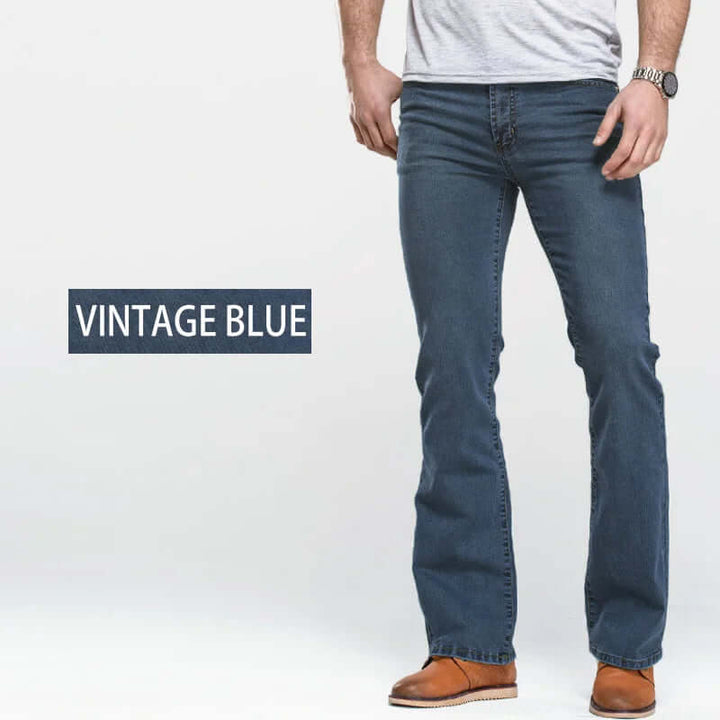 Men's Bootcut Jeans: Stretch Denim, 5-Pocket Design