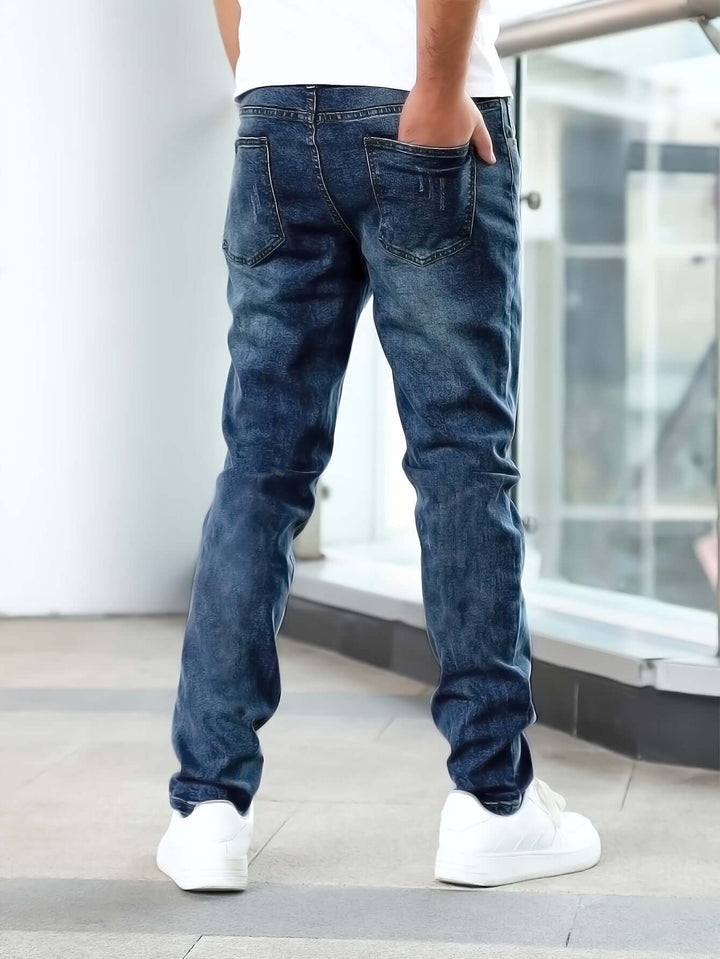 Men's Slim Fit Casual Jeans: Durable & Stylish Denim