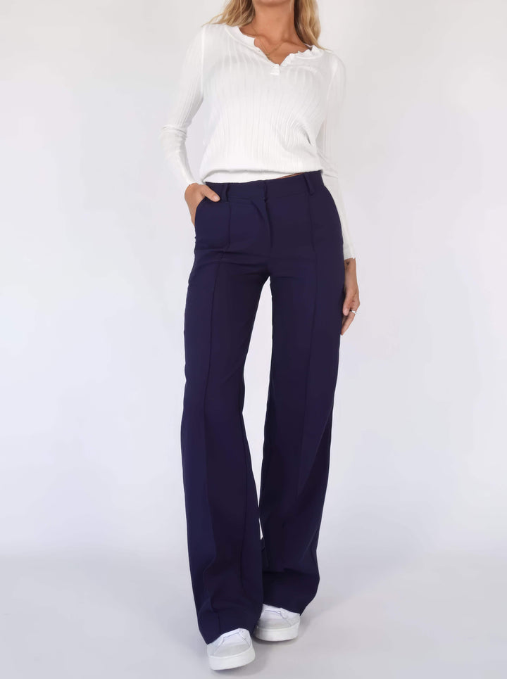 Women's High-Waisted Wide Leg Trousers: Elegant & Comfortable
