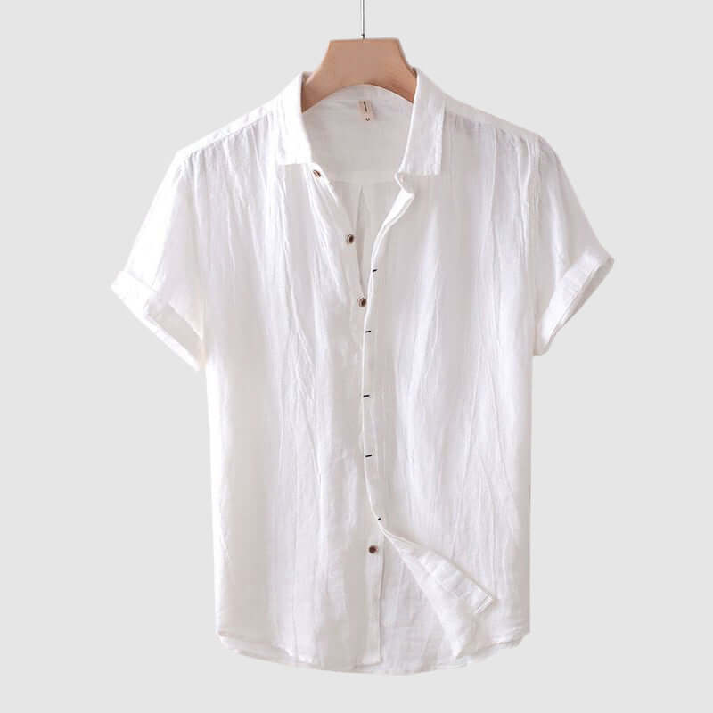 Men's Casual Short-Sleeve Slap Collar Shirt