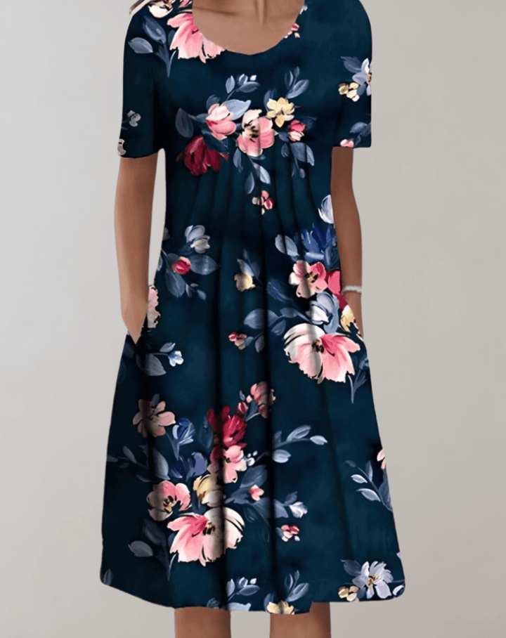 Floral Smocked Dress with Pockets: Women's Casual Summer Dress