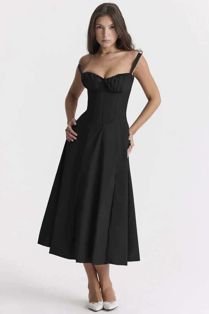 Printed Bustier Dress: Sustainable & Elegant