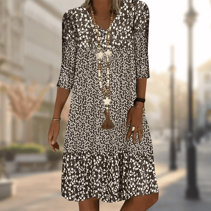Floral Print Midi Summer Dress: Lightweight & Breathable