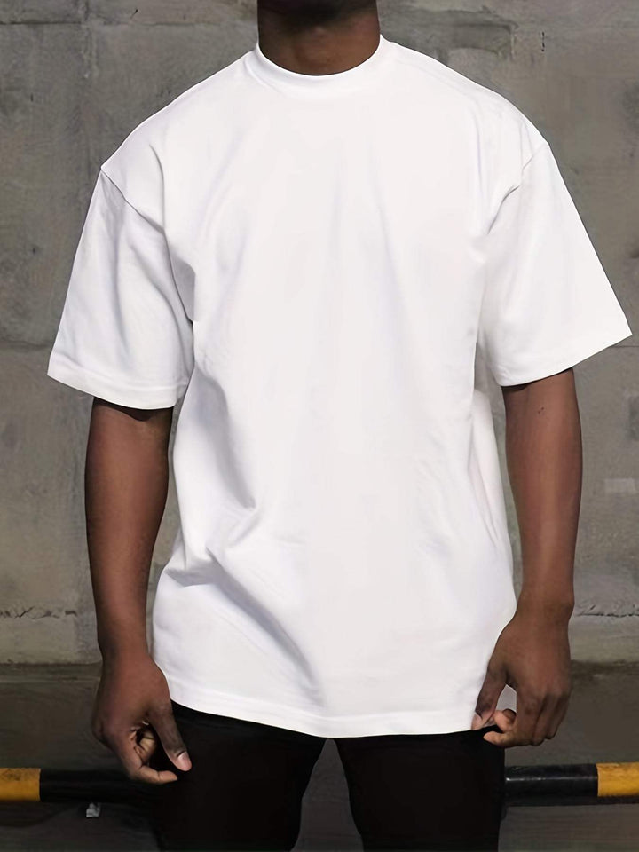 Men's Relaxed Fit Cotton T-Shirt: Short Sleeve Crew Neck Tee