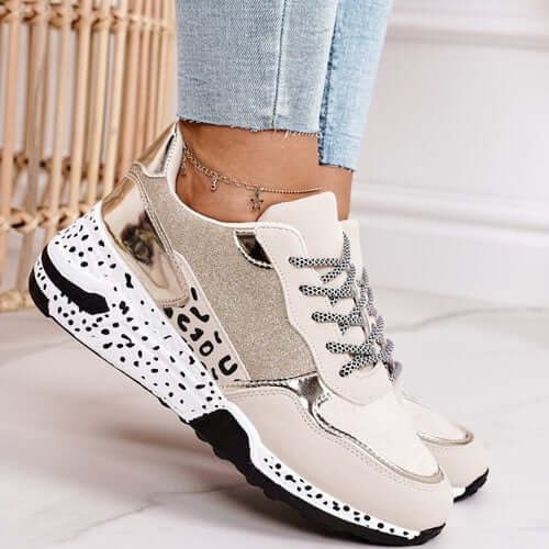 Women's Textured Sneakers with Metallic Accents
