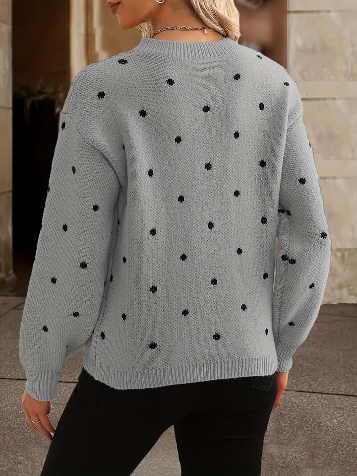 Polka Dot Knitted Sweater: Cozy & Stylish Winter Top