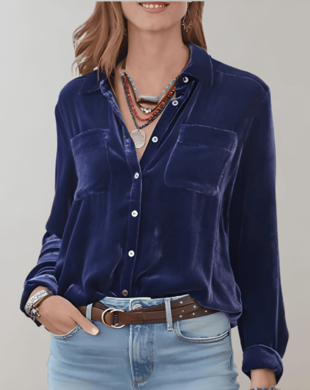 Women's Retro Velvet Long Sleeve Top